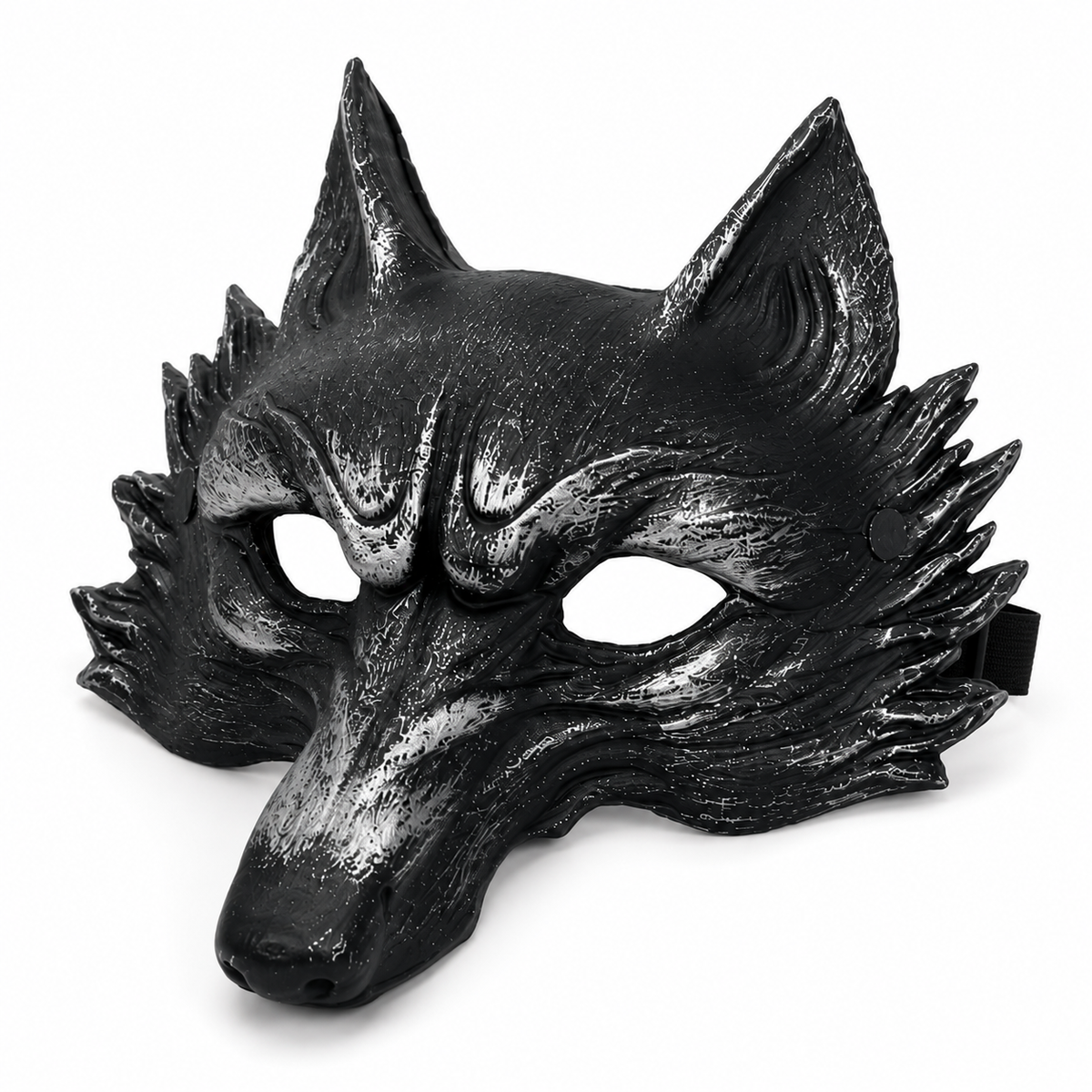 Masque Loup Noir Mystique – Déguisement Halloween & Soirée Masquée