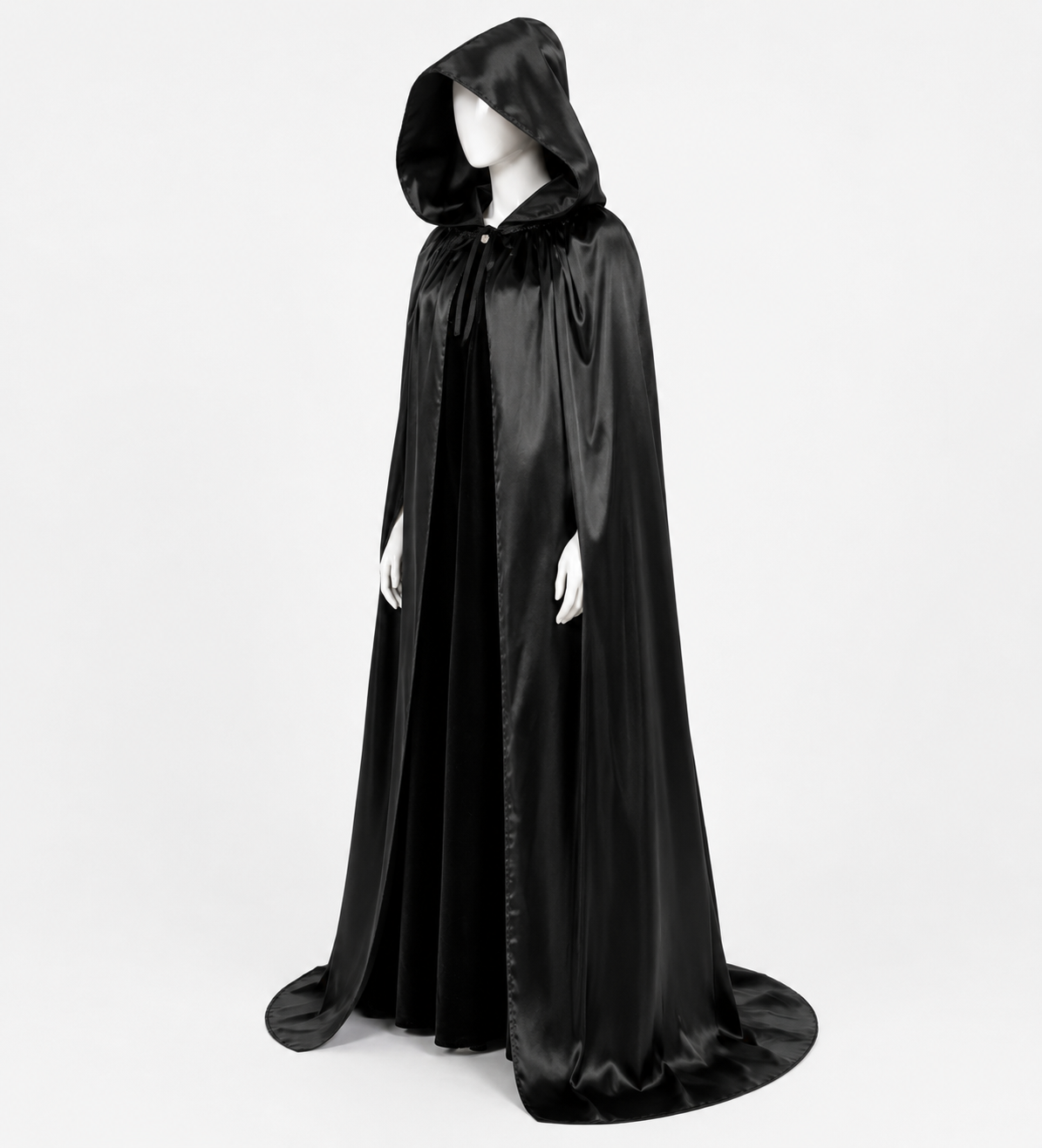 Cape Noire Mystérieuse à Capuche – Déguisement Halloween & Sorcier