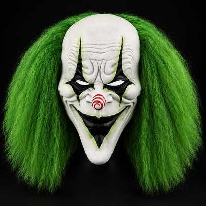 Masque de Clown Terrifiant aux Cheveux Verts – Déguisement Halloween