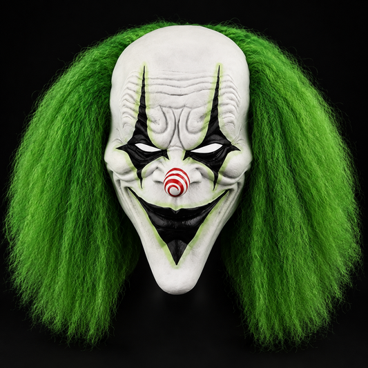 Masque de Clown Terrifiant aux Cheveux Verts – Déguisement Halloween