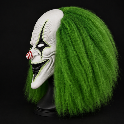 Masque de Clown Terrifiant aux Cheveux Verts – Déguisement Halloween