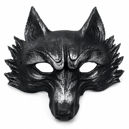 Masque Loup Noir Mystique – Déguisement Halloween & Soirée Masquée