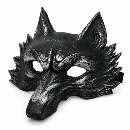 Masque Loup Noir Mystique – Déguisement Halloween & Soirée Masquée