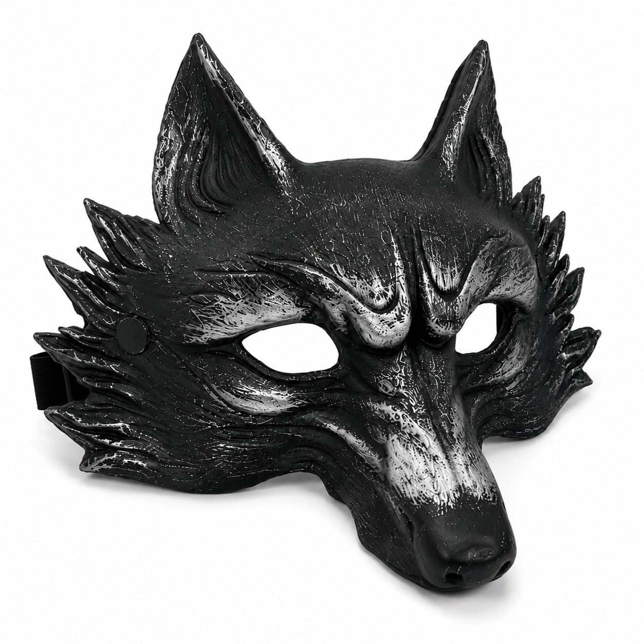 Masque Loup Noir Mystique – Déguisement Halloween & Soirée Masquée