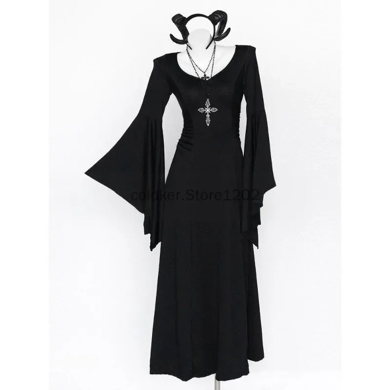 Robe Sorcière Reine Maléfique Gothique Longue