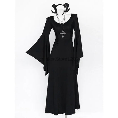 Robe Sorcière Reine Maléfique Gothique Longue
