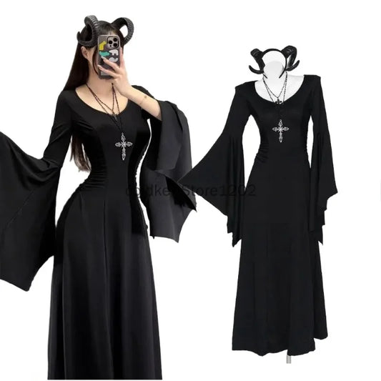 Robe Sorcière Reine Maléfique Gothique Longue