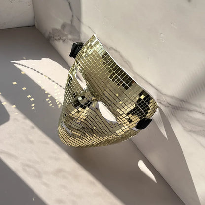 Masque Mosaïque Effet Miroir Or ou Argent – Déguisement Soirée & Fête