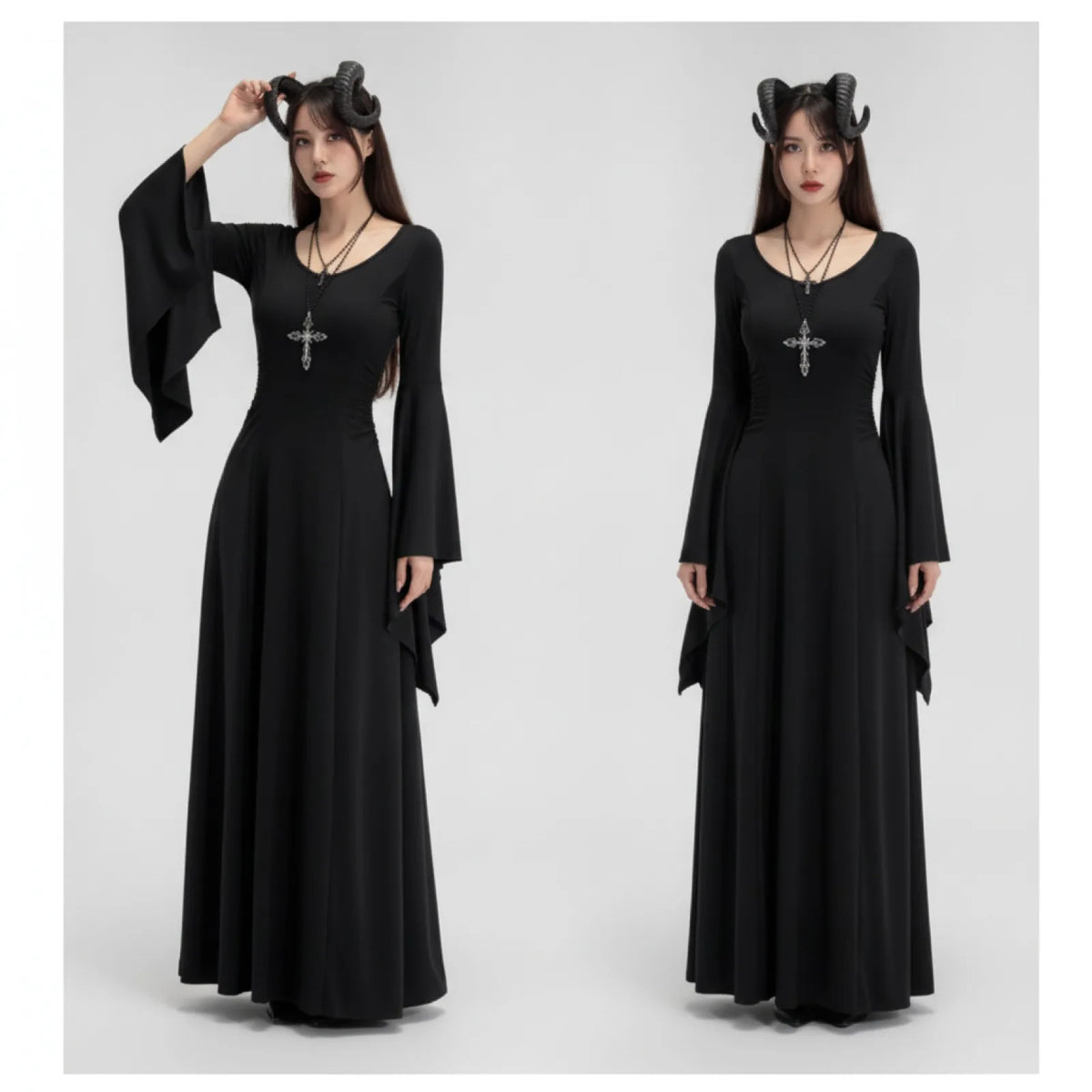 Robe Sorcière Reine Maléfique Gothique Longue