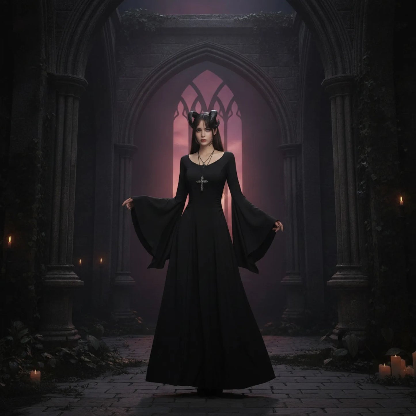 Robe Sorcière Reine Maléfique Gothique Longue