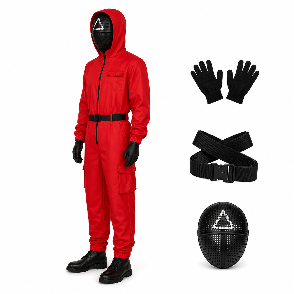 Déguisement Gardien Rouge Masqué – Combinaison de Jeu Mystérieux