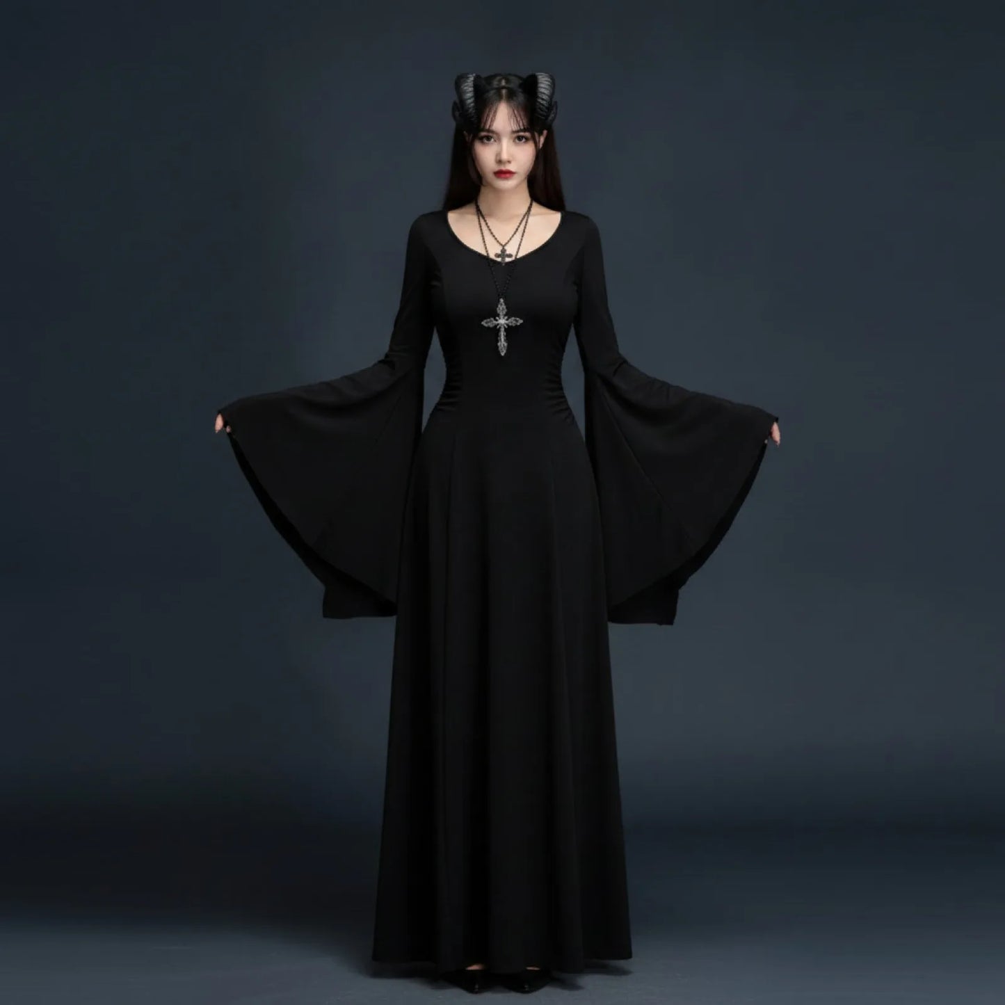 Robe Sorcière Reine Maléfique Gothique Longue