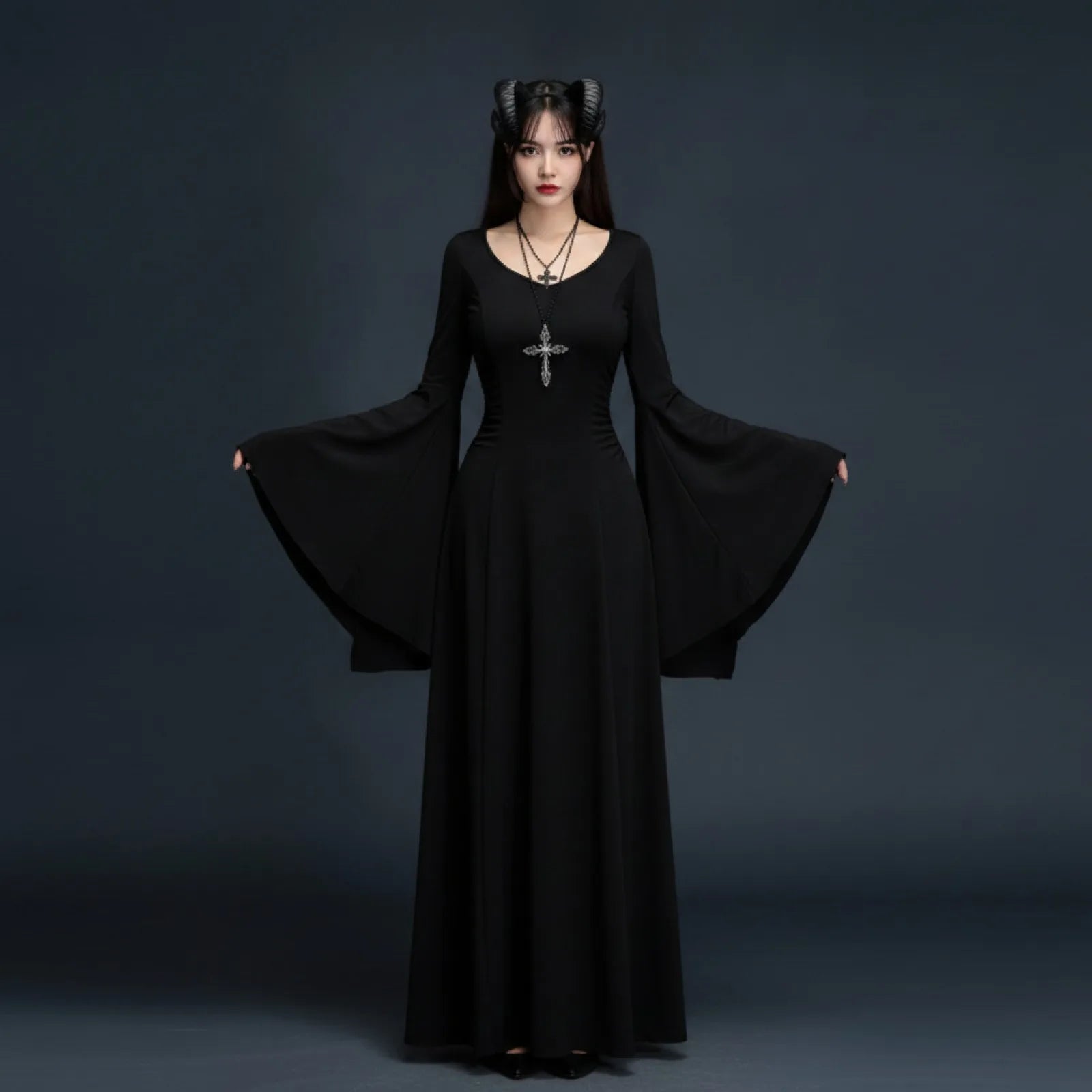 Robe Sorcière Reine Maléfique Gothique Longue